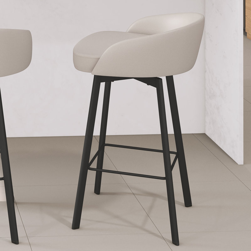 Bethanee Swivel Counter & Bar Stool, Counter Stool (26" Seat Height), Black, Cream