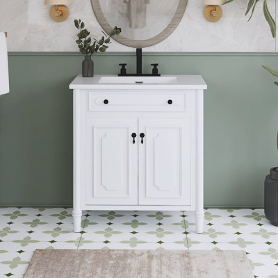 Meuble-lavabo autoportant 31 po avec comptoir en céramique 31 po