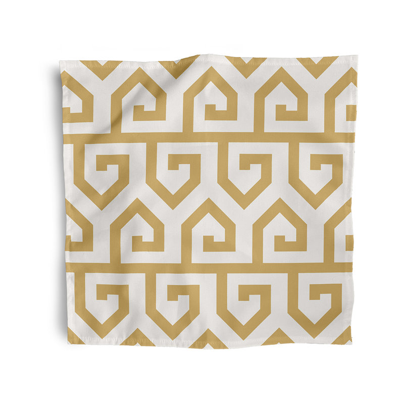 Polyester Geometric Square Napkin, 18" W x 18" L, Gold