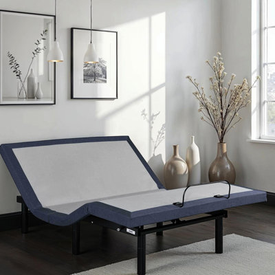 Base de lit simple TG ajustable offrant des changements de position de la tête et des pieds, trois modes de vibration, des positions préréglées Tv / Zero Gravity / Lounge, 2 ports de charge, un éclairage sous DEL, un retour tactile, un centre