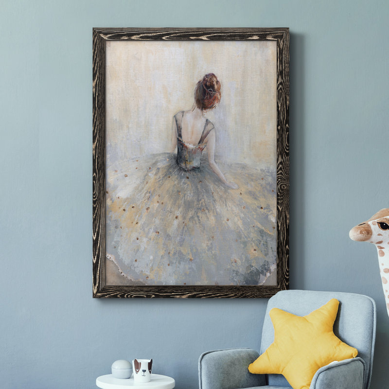 Beautiful Contemplation - Peinture sur toile encadrée, H 37,5 po x l 27,5 po x P 1,5 po, Cadre noir