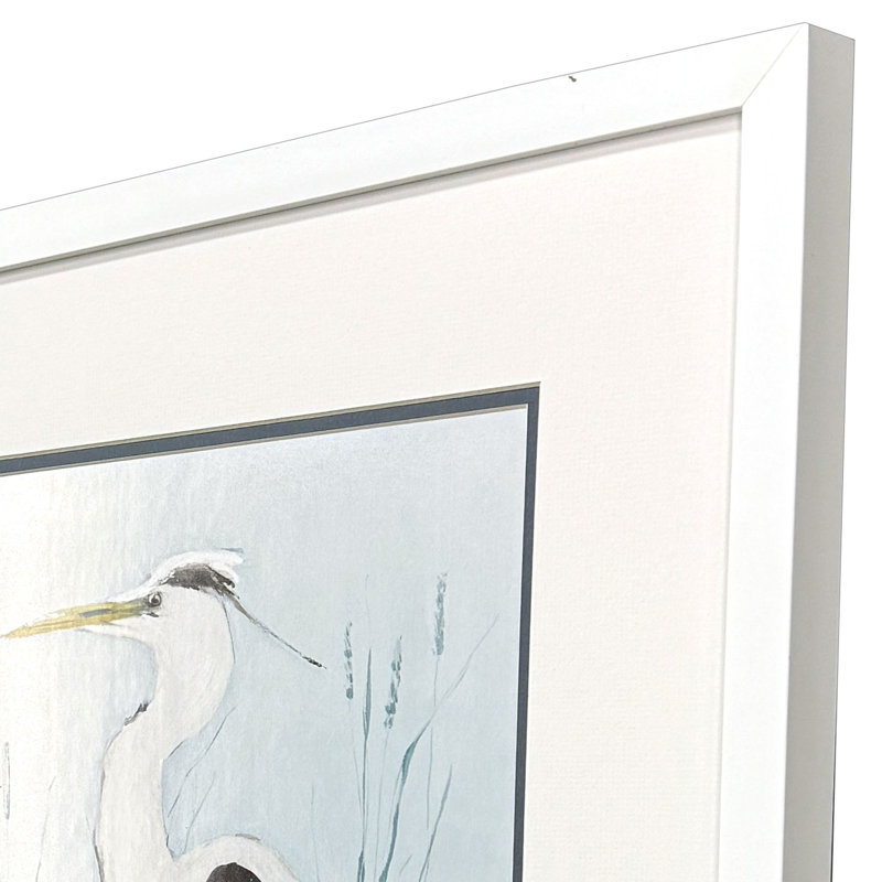 Heron on Blue Framed Art