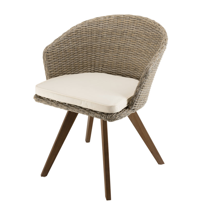 Amy-Jo Patio Dining Armchair with Cushion, Grey