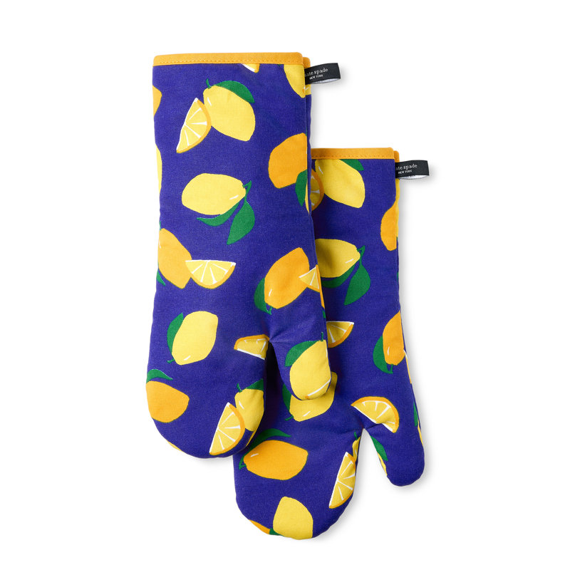 Ensemble de gants de cuisine citadine KATE SPADE à New York, 7 po x 13 po, bleu marine / jaune