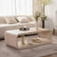 Table basse moderne en bois clair incurvé moderne avec cadre ouvert et rangement ouvert pour les salons contemporains
