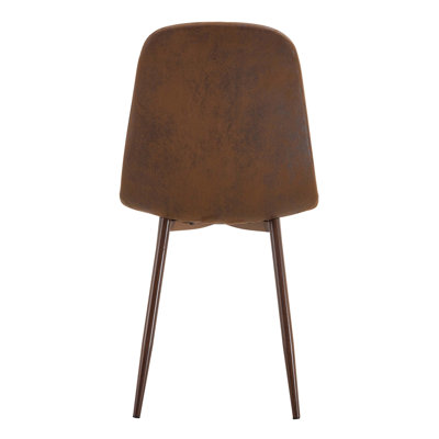 Set of Four Exquisite Chairs with Suede Backrests and Transfer Legs, Perfect for Elevating Home Decor in Various Styles