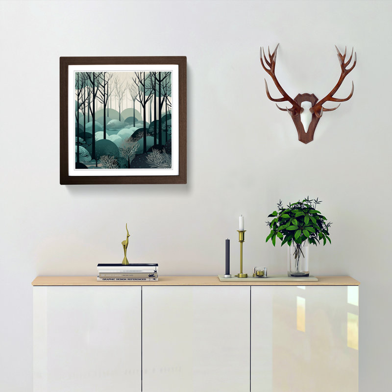 Single Picture Frame Print on Wood, Walnut