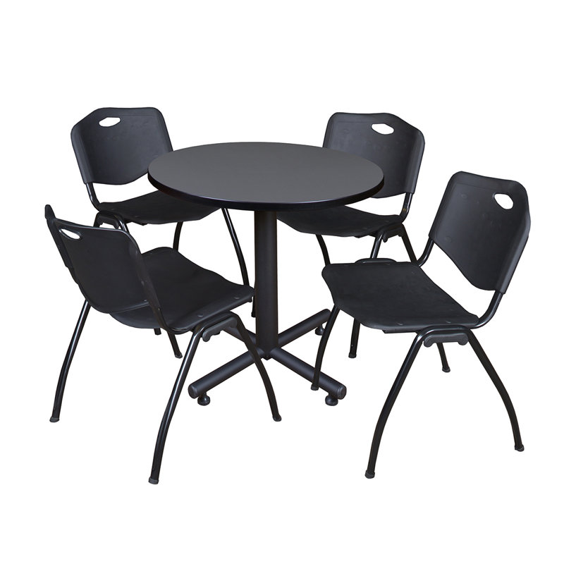 Table de salle de repos Nicklo, Gris, Noir, 29" H x 30" L x 30" D