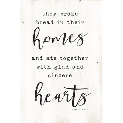 The Broke Bread In Their Homes - Wrapped Canvas Print