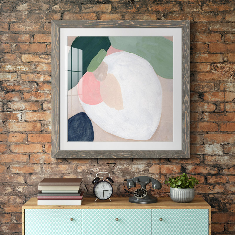 Orbe Fresco II - reproduction encadrée de qualité supérieure - prête à être accrochée, H 17 po x l 17 po x P 1 po, Cadre gris