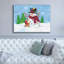 «Snowman and Christmas Lights» par Diane Kater, impression sur toile Giclée-86859638