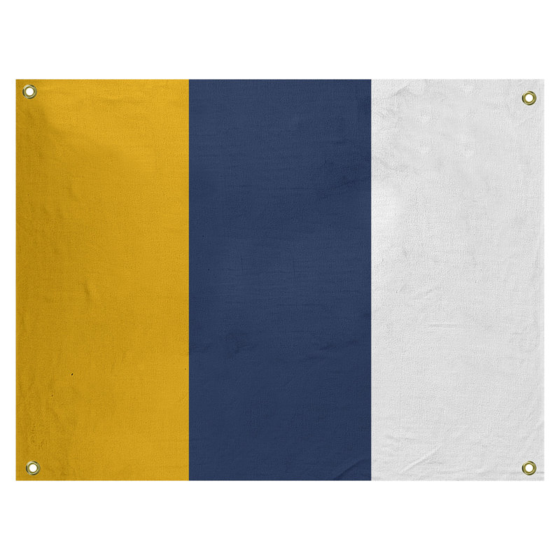 Tapisserie de polyester Baltimore, H 26 po x l 36 po x P 1 po, Doré / bleu marine / blanc, Atlanta