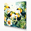 Toile hawaïenne toucans beige
