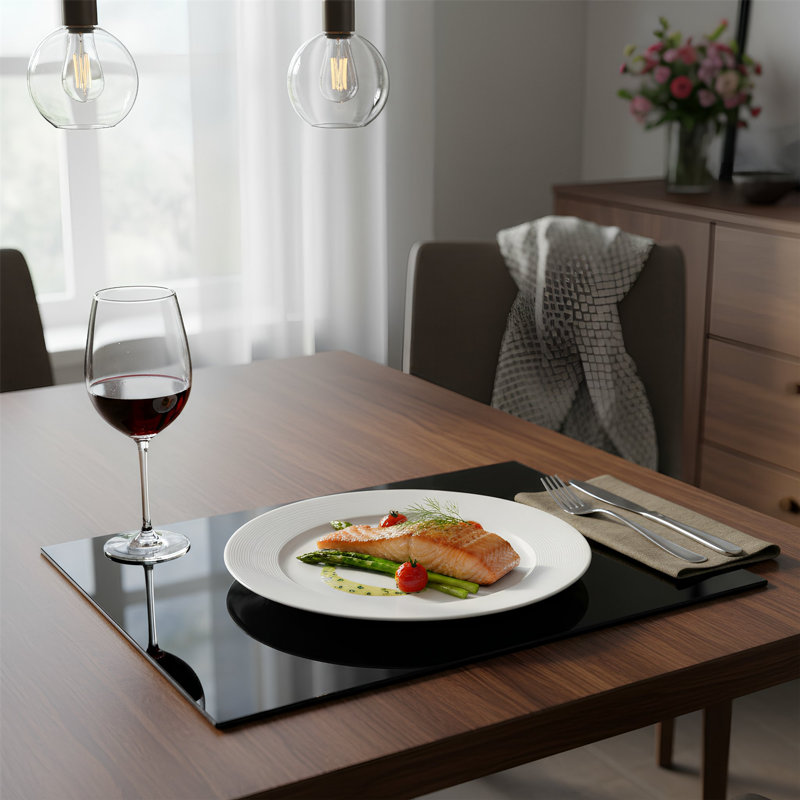 Harbour Housewares - Glass Placemats, Black