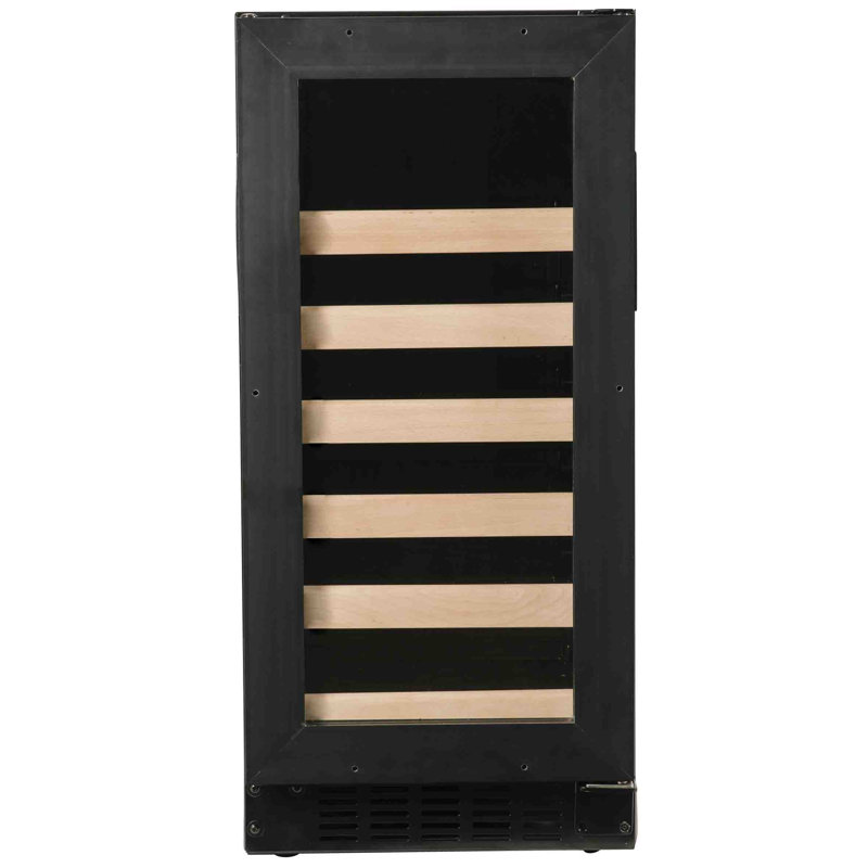 30 Bottle Single Zone Freestanding Wine Refrigerator, Black