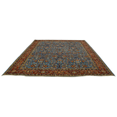 Tapis bleu et rouille 9 x 12