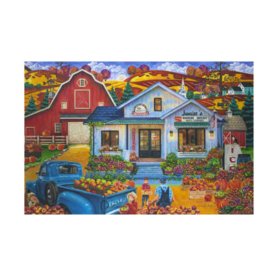 Wrapped Canvas Wall Art - Julie Pace Hoff 'Juniors Farmers Market' Wall Art for Living Room, Bedroom, or Office Décor  - 30x47