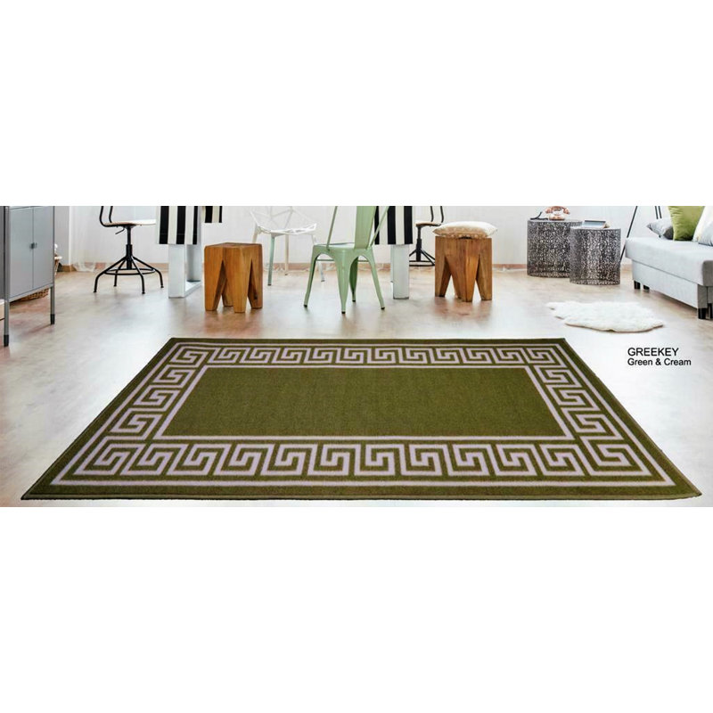 Anais Kitchen Mat, Rectangle 40 x 60cm, Green/Cream