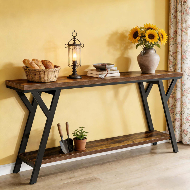 Table de canapé, console à 2 niveaux, canapé de table