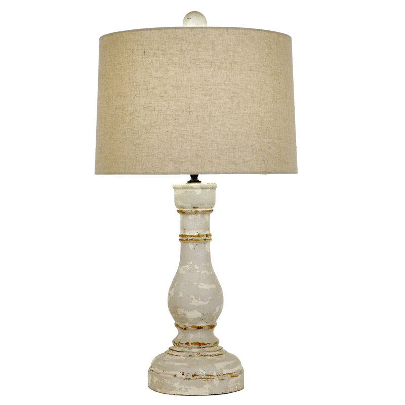 Winnie Table Lamp, Off White Distressing/Natural, Natural Gray