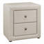 Table de chevet transitionnelle beige à aspect lin avec 2 tiroirs, sans assemblage-1512269897