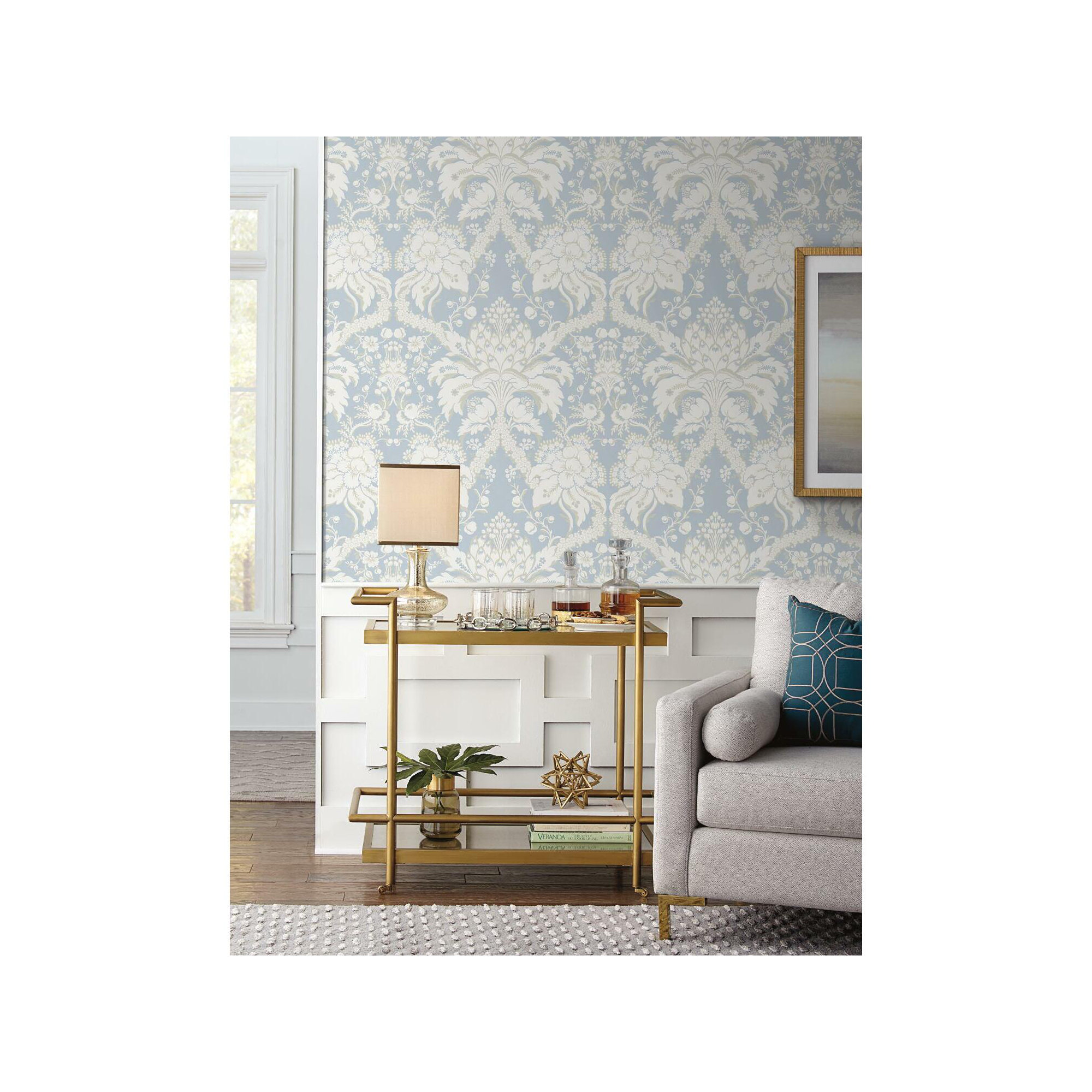 Damask Wallpaper, Blue