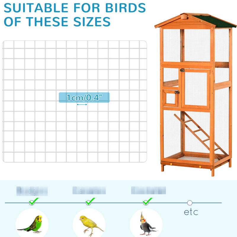 Cage à oiseaux orange pour volière 65 po - Orange