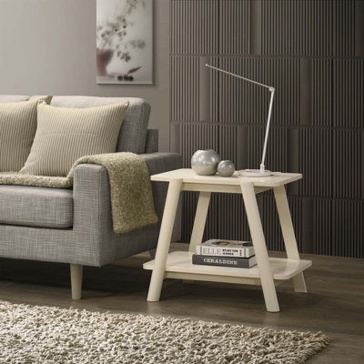 Table de bout en bois moderne avec rangement et design durable