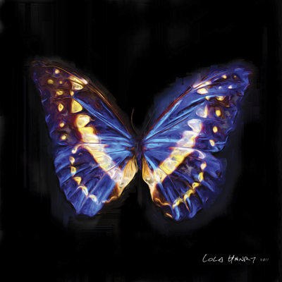 Techno Butterfly II 1 Piece Wrapped Canvas Painting