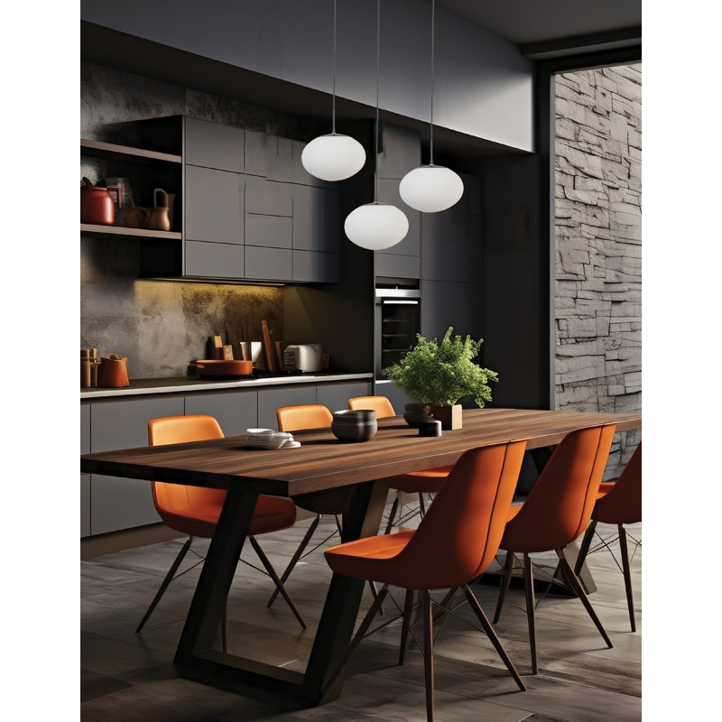 Luminaire suspendu 3 lumières Tavion, Noir mat