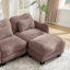 Canapé en chenille avec design ergonomique incurvé et coussins de confort Cloud