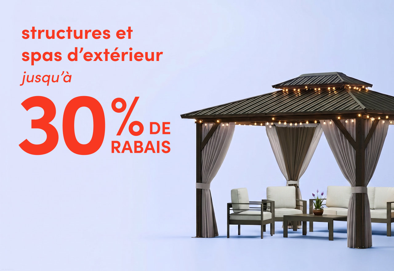structures et spas d'extérieur en solde