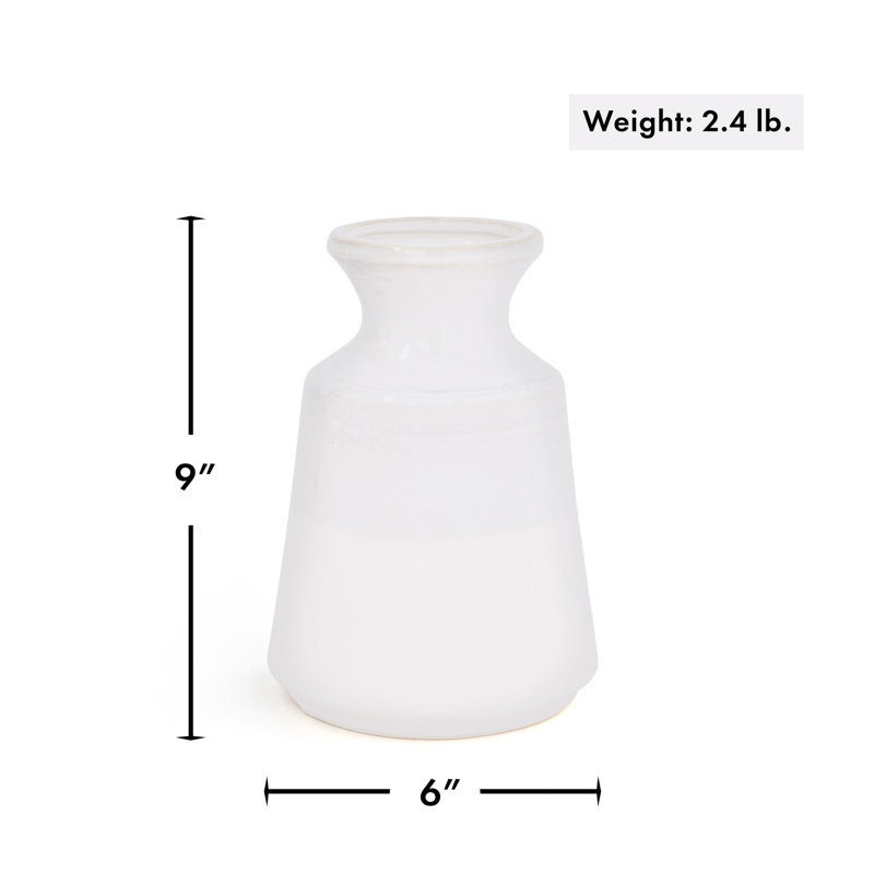 Handmade Ceramic / Porcelain Table Vase, 9" H x 6" W x 6" D