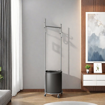 Round - Hook Coat Rack with Wheels Sturdy Frame