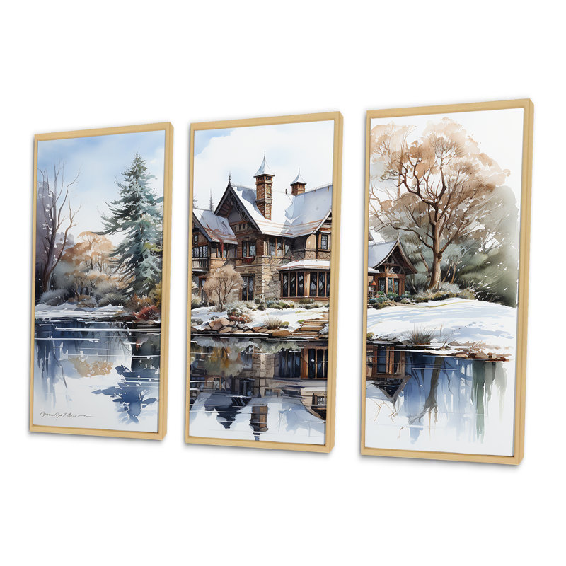 Ensemble de salon Lakehouse In Winter Charm - Lakes Lakehouse, Cadre naturel flottant, H 32 po x l 48 po x P 1 po