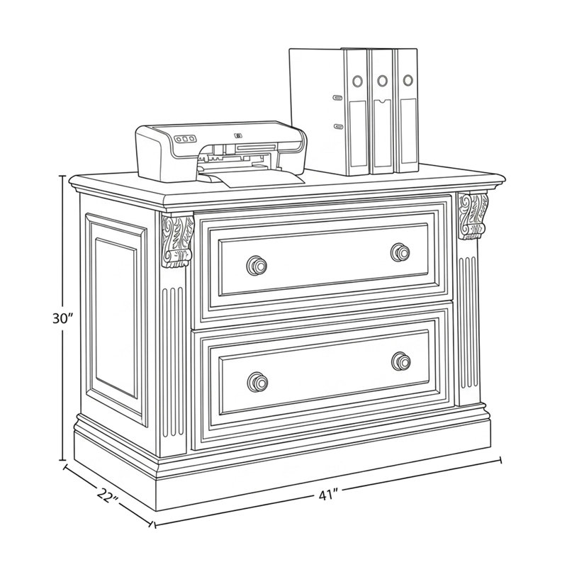 Zaphod 41'' Wide 2 -Drawer File Cabinet