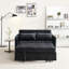 Lit en velours noir de 55,5 po, avec une charge pratique et un lit confortable en velours, texture confortable