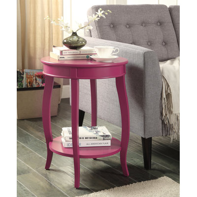 Table d'appoint Aberta de couleur mauve avec 1 couche de rangement