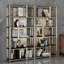 Bibliothèque de luxe en acier inoxydable, étagère de rangement moderne en métal, présentoir de plancher en fer-130087547