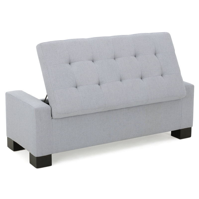 Gianluca Upholstered Ottoman, Light Gray Fabric