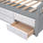 Twin Size Platform Storage Bed Solid Wood Bed With 6 Drawers, Grey+ White
