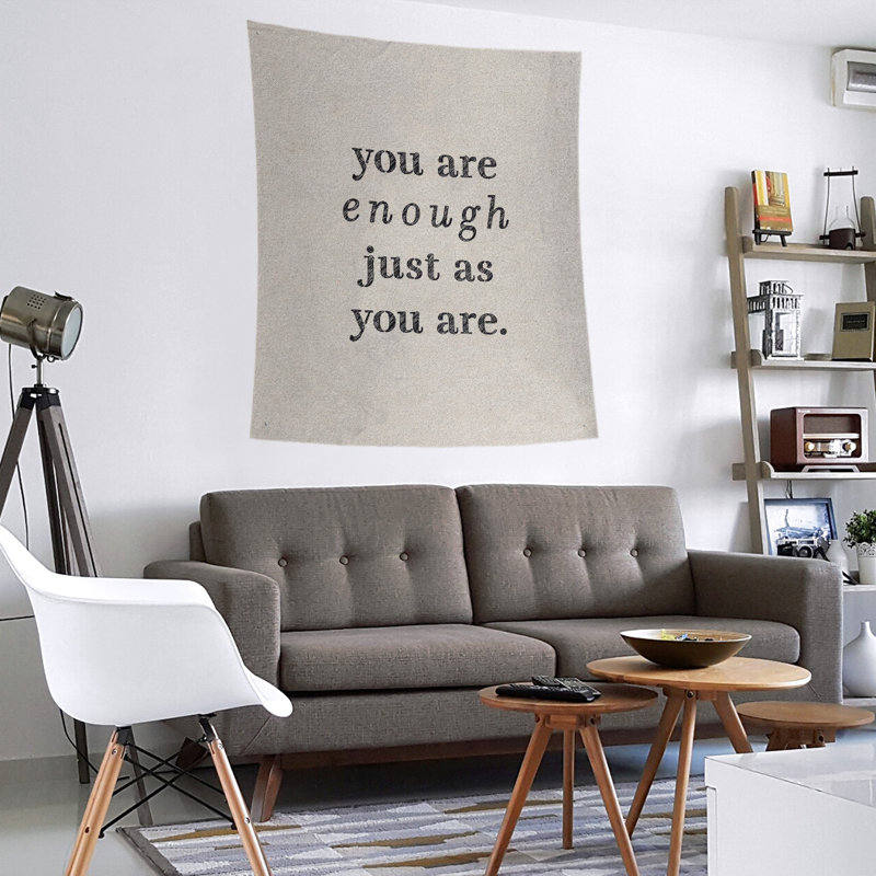 En polyester, vous êtes assez tapisserie quot, Blanc / Noir, H 104 po x l 88 po