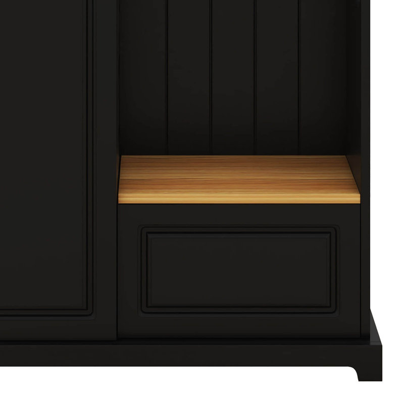 Arbre d'entrée avec armoire, arbre d'entrée avec banc rabattable, armoire à chaussures pour couloir avec tablettes réglables et crochets de suspension