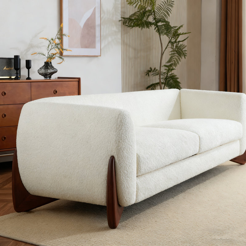 Canapé Boucle Sherpa pour le salon, Beige