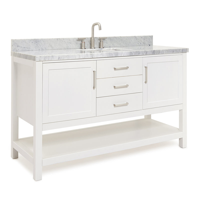 Bayhill 61" W Single Bathroom Vanity Set, White, 61"