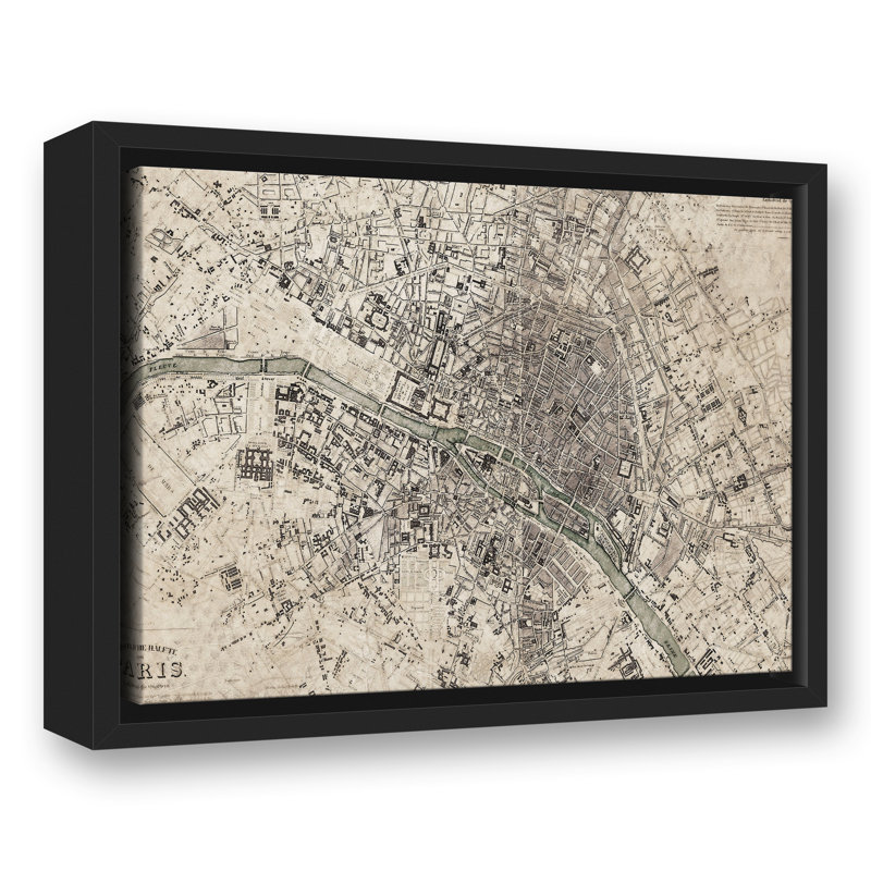 Carte de Paris rétro, H 12,75 po x l 15,75 po