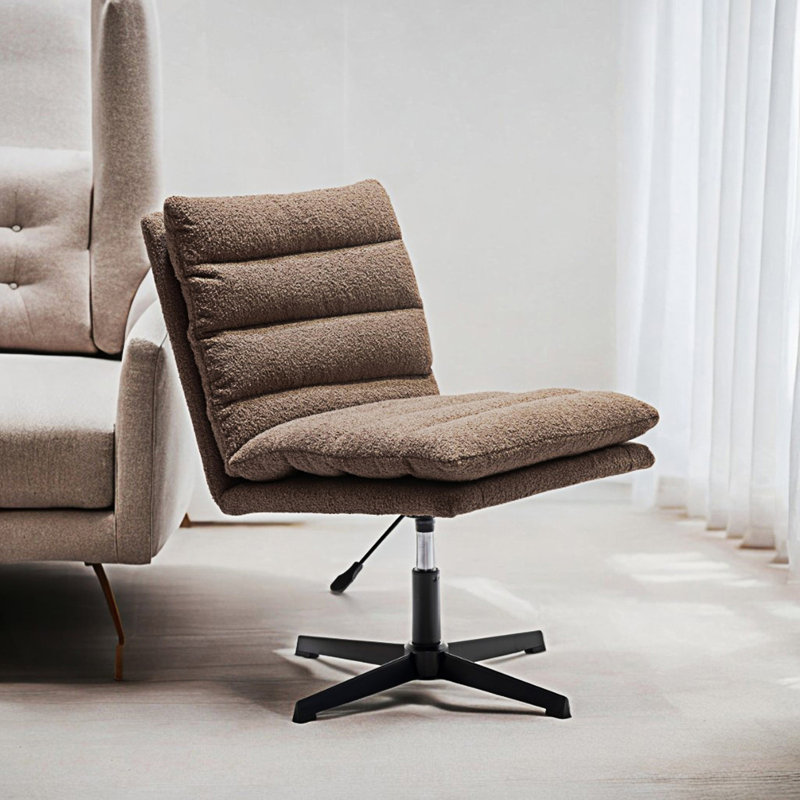 Chaise pivotante en tissu Teddy, Brun