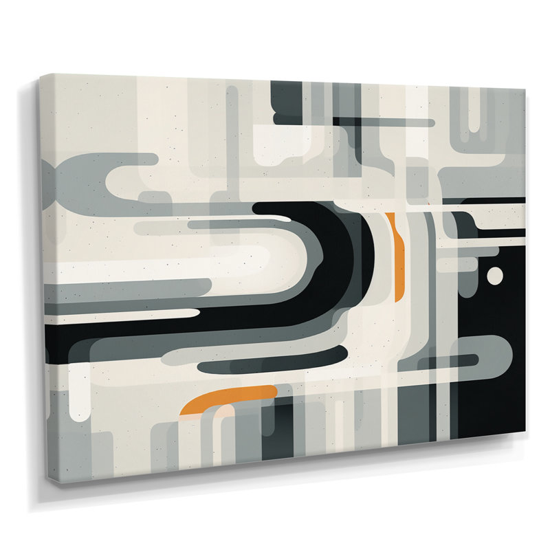Mind Map A Touch Of Orange - Minimalisme, art mural, Toile tendue, H 12 po x l 20 po