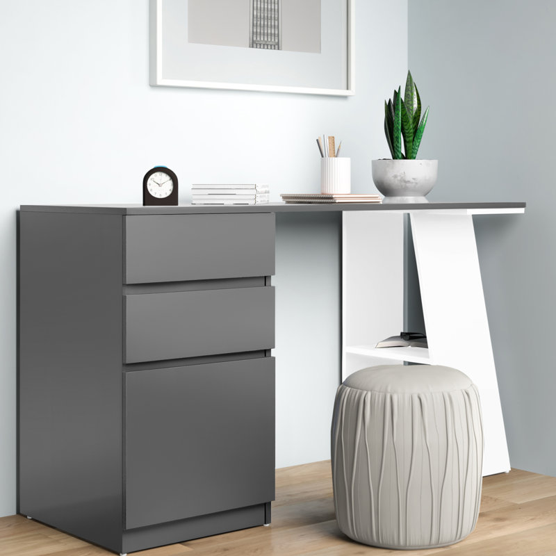 Malgorzata Computer Desk, Gray / White