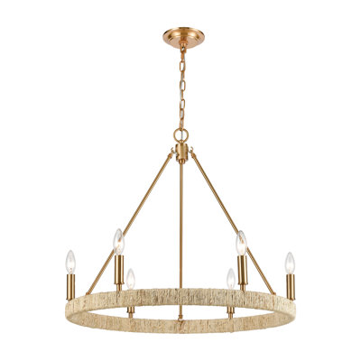 Abode 6 - Light Dimmable Wagon Wheel Chandelier